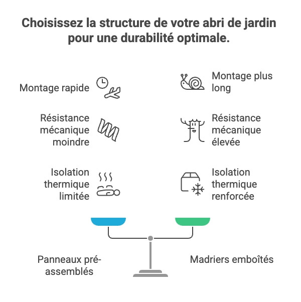 Schéma pour choisir la structure de son abri de jardin