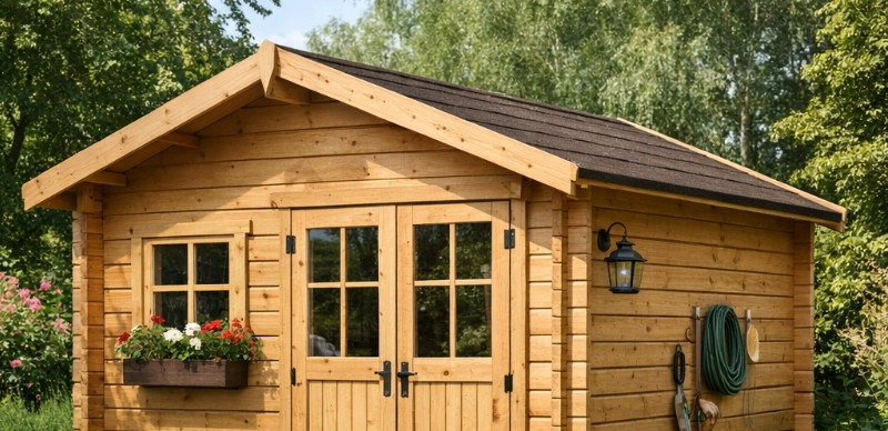 toiture et ouverture de l'abri en bois