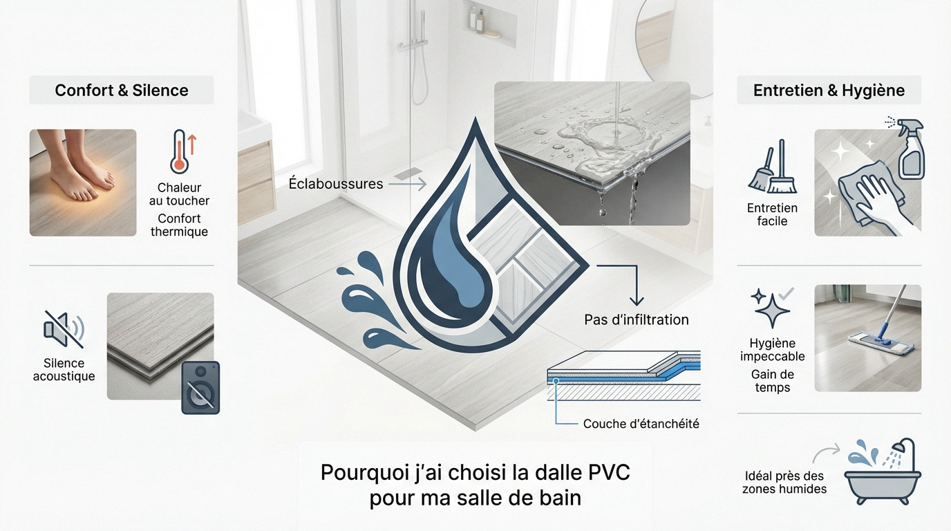 Dalle murale PVC étanche et esthétique pour une douche moderne