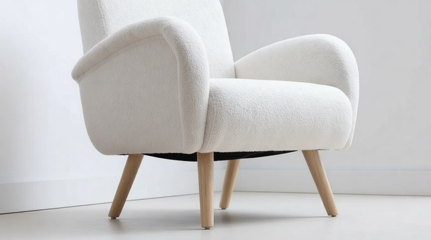 Le fauteuil lounge en bouclette des années 70
