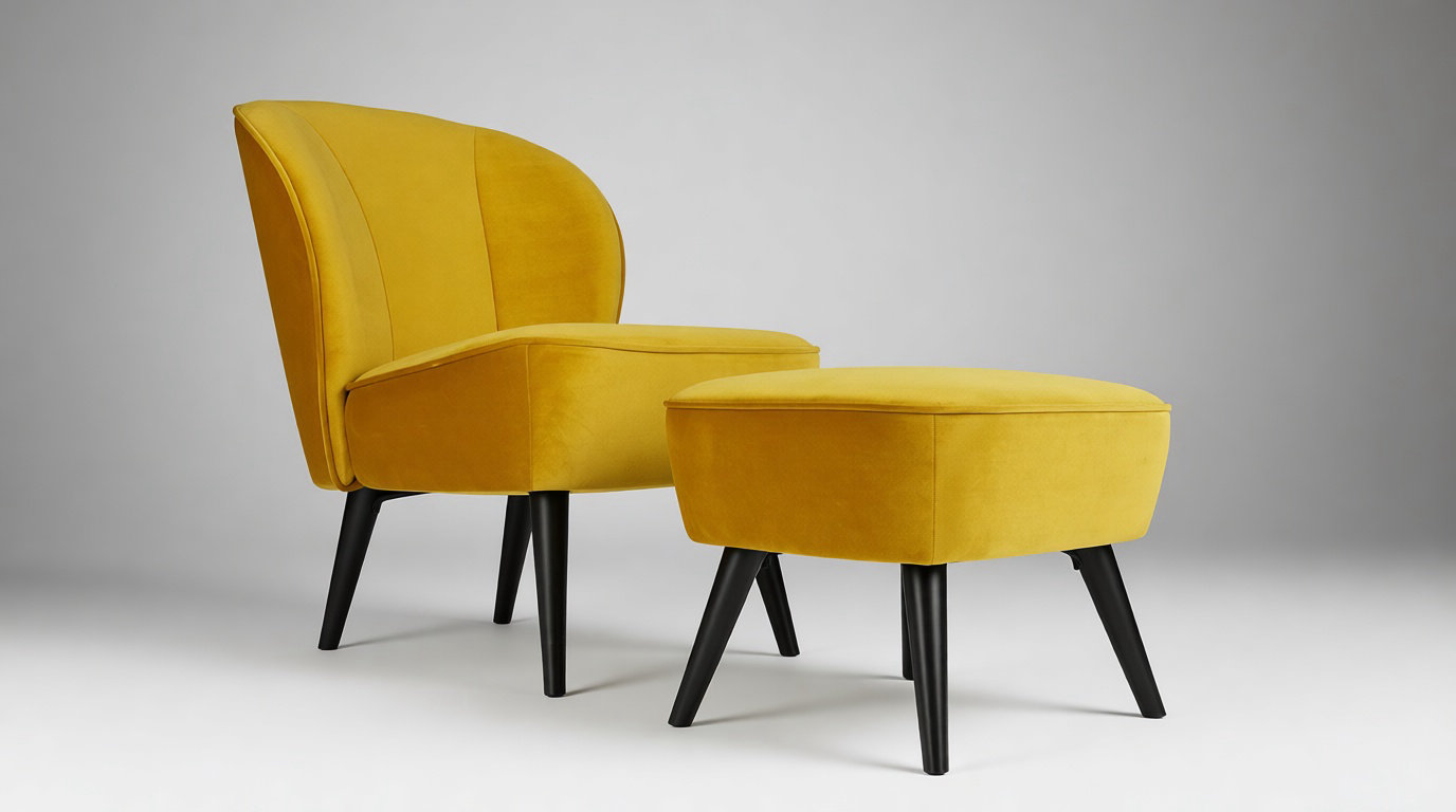 Le fauteuil cocktail en velours des années 60