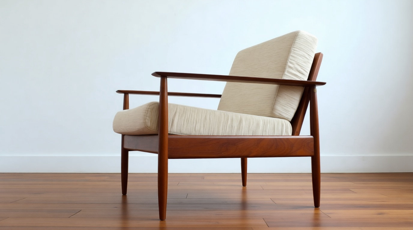 Le fauteuil scandinave en teck des années 50