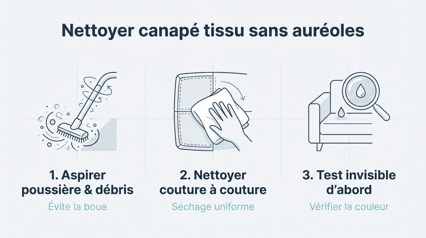 Nettoyage efficace d'un canapé en tissu pour éviter les taches et auréoles