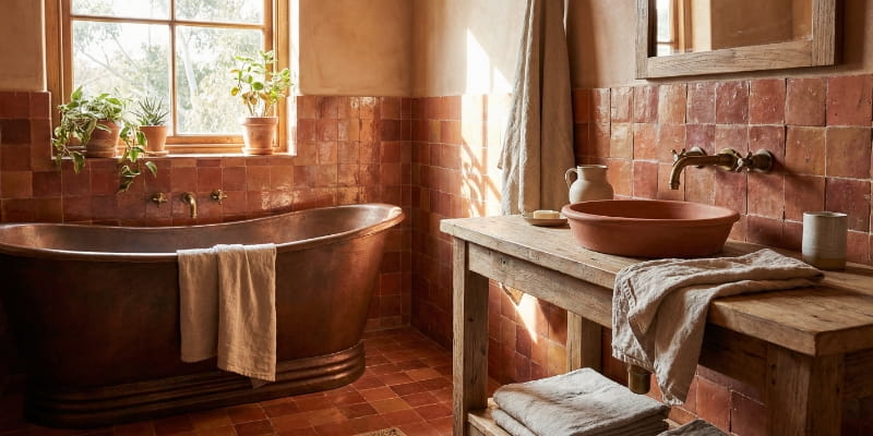 Salle de bain Terracotta