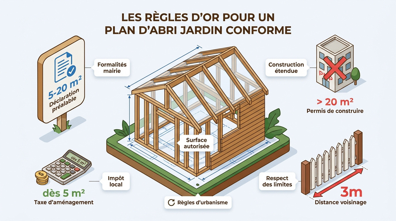 Réglementation et règles d'urbanisme pour construire un abri de jardin en bois conforme