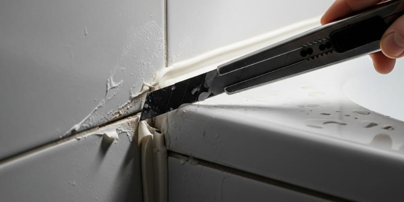 Enlever joint de salle de bain
