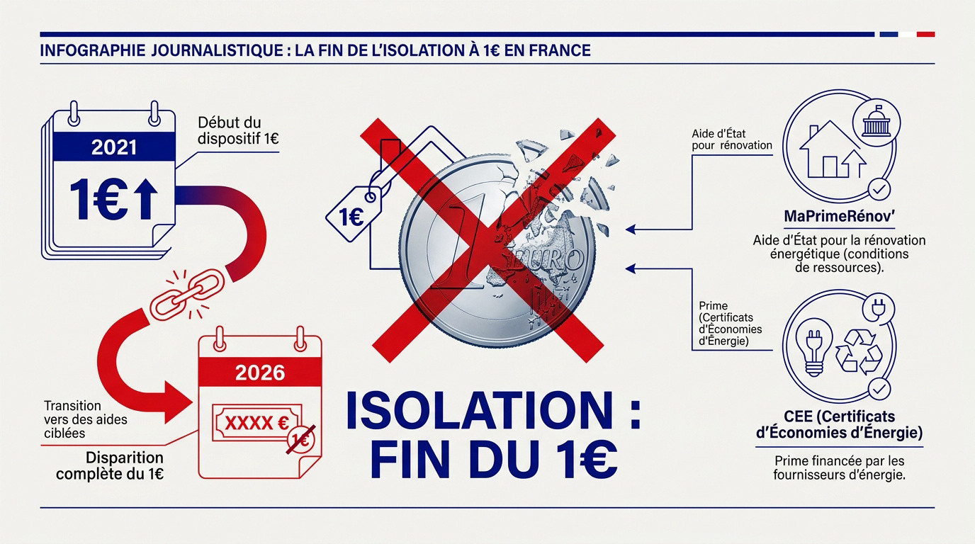 Fin du dispositif d'isolation à un euro en France et nouvelles aides énergétiques