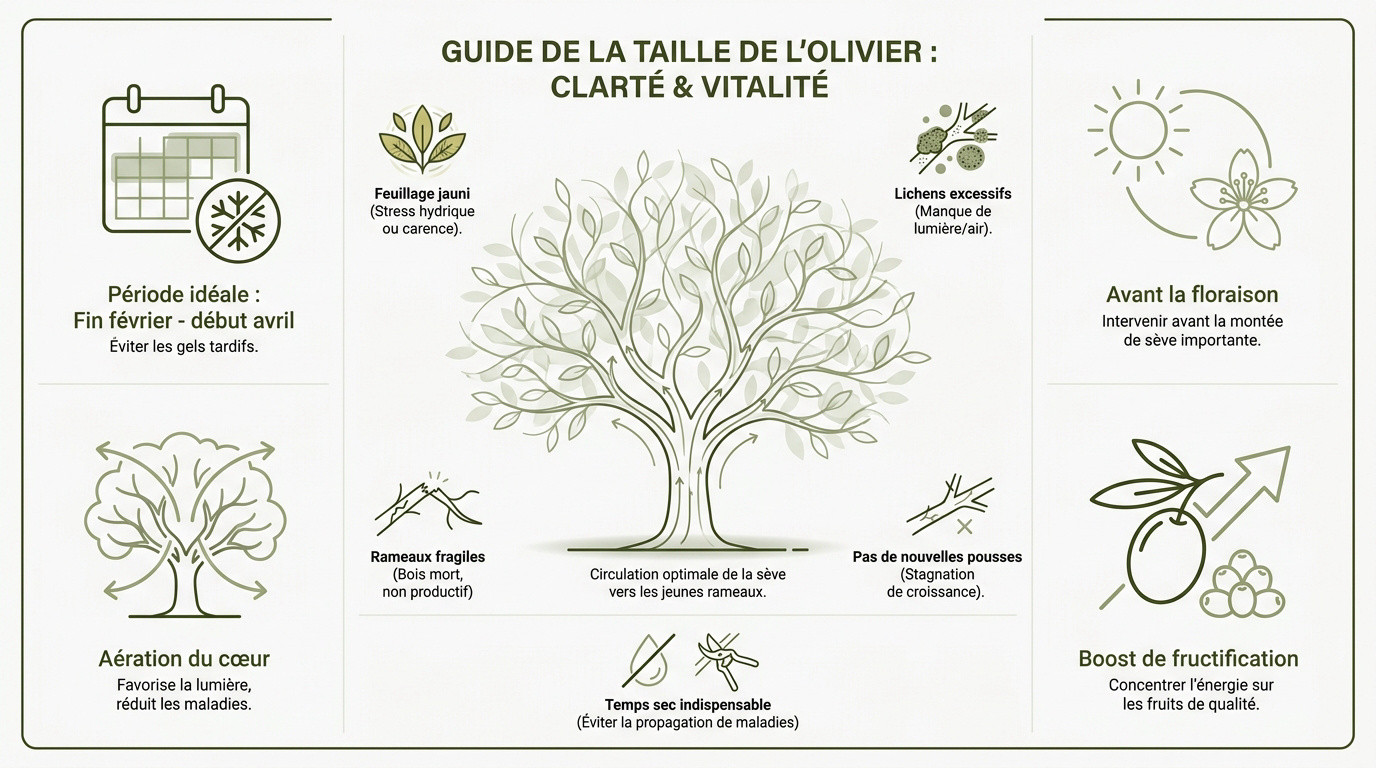 Un jardinier expert en train de tailler délicatement les branches d'un olivier au printemps