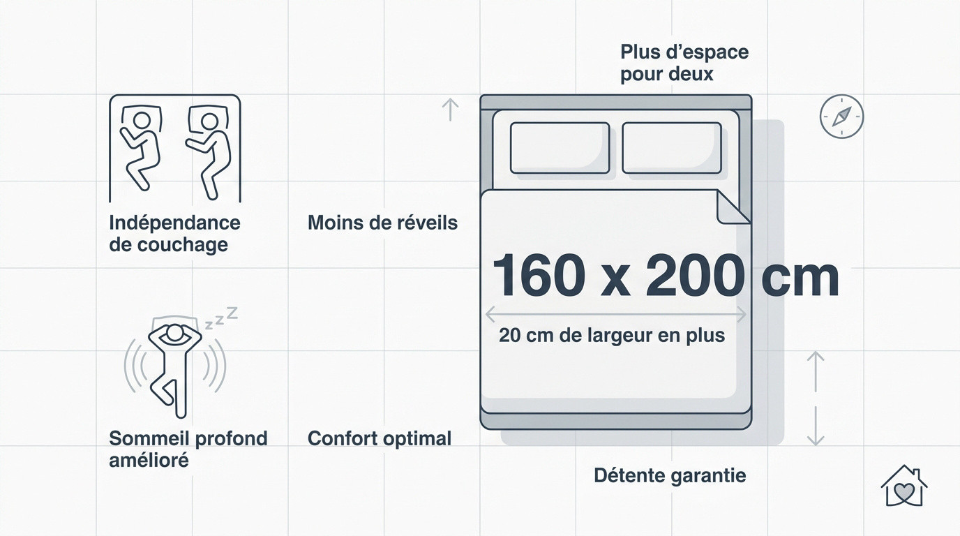 Lit queen size élégant dans une chambre spacieuse favorisant le repos