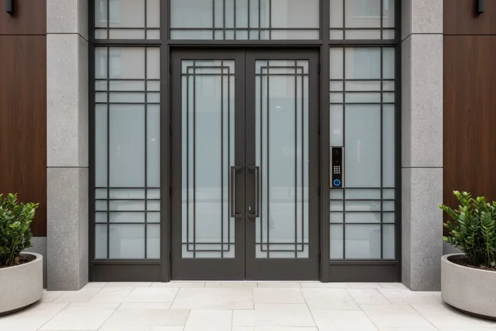 Exemple d'une porte d'immeuble