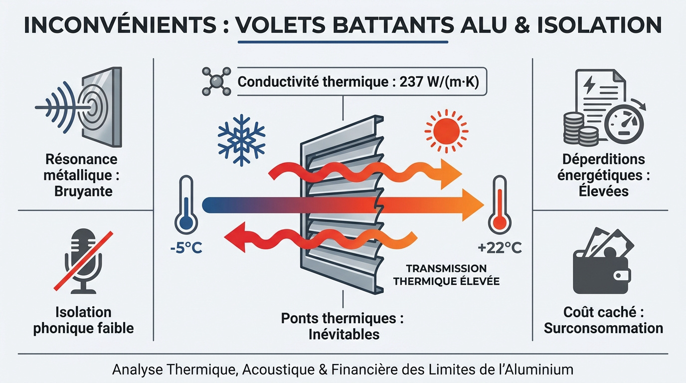 Inconvénients de l'isolation thermique des volets battants en aluminium